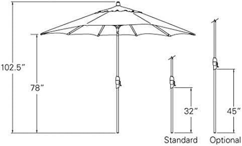 Treasure Garden 9-Foot Patio Umbrella - Outdoor Furniture Market Umbrella – Auto Tilt – Bronze Aluminum Frame (Obravia, Red)