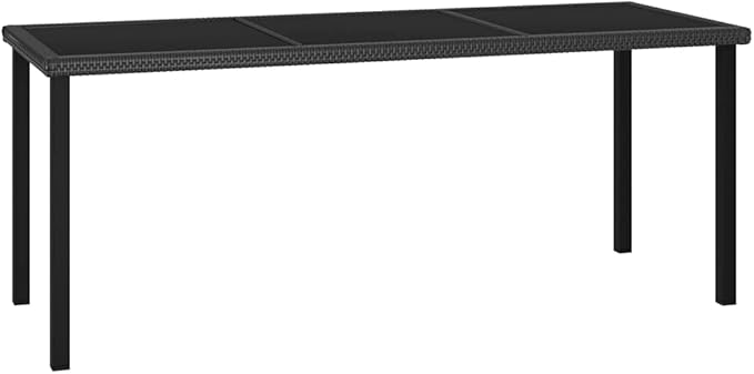 Patio Dining Set,Outdoor Seating Set,Patio Conversation Sets,Patio Table,for The Patio, Deck, Front Porch, Poolside or Balcony Poly Rattan Black