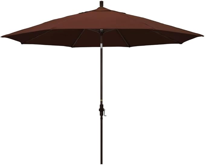 California Umbrella 11' Rd Tahoe Series Aluminum Patio Umbrella, Crank Lift, Collar Tilt, Bronze Finish
