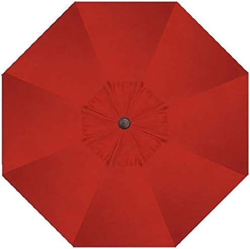 Treasure Garden 9-Foot Patio Umbrella - Outdoor Furniture Market Umbrella – Auto Tilt – Bronze Aluminum Frame (Obravia, Red)