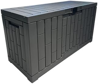 Waterproof Resin Deck Box with Lockable Lid for Indoor and Outdoor Storage - Ideal for Garden Tools and Patio Cushions (76 Gallon)