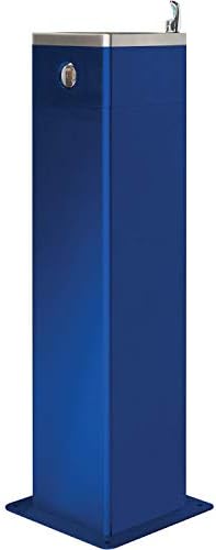 Global Industrial Outdoor Pedestal Drinking Fountain, Blue Powder Coat
