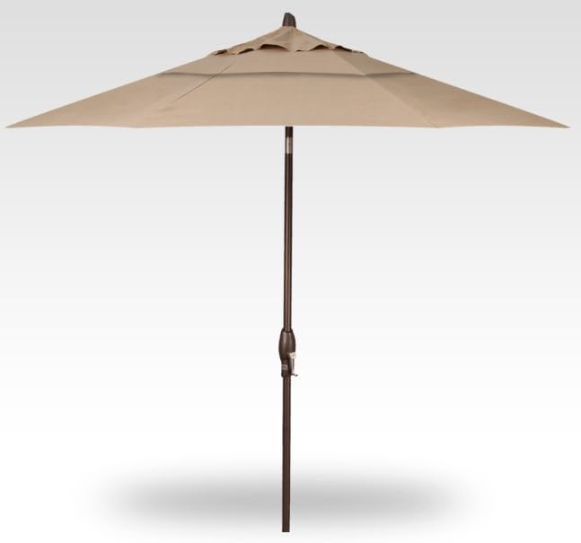 Treasure Garden Deluxe Auto-Tilt Octagon Market Umbrella, 11ft - Outdoor Patio, Deck, Pool, Backyard Stand Alone Umbrella - Heavy Duty w/Bronze Frame & Obravia2 Fabric (Sand)