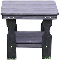 Amish Casual Heavy Duty Outdoor Wood End Table in Semi-Solid Black Stain - Quality Crafted in The USA from Treated Pine by Amish Artisans
