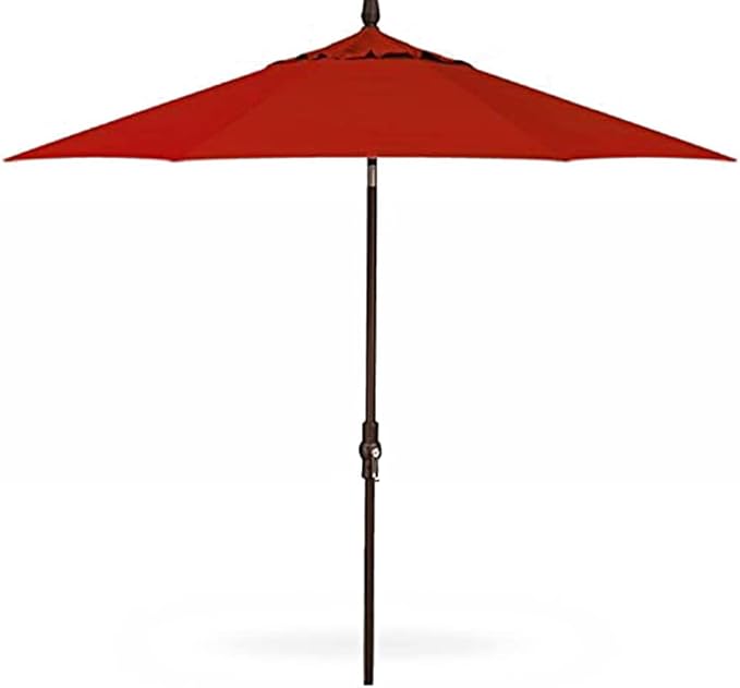Treasure Garden 9ft USB Market Umbrella with Tilt, Rechargeable LED Lights, Ideal for Pool Sun Shelf (9-FT Starlux Collar-Tilt Sunbrella Jockey Red w/Bronze Frame)