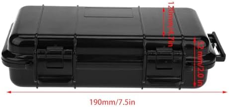 SIXRUN Outdoor Shockproof Sealed Storage Case, Model B, Black, ABS Material, 7.5x4.7x2.0 Inch