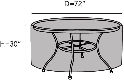 Covermates Elite Outdoor Round Dining Table Cover – All-Weather Water-Resistant Polyester, Mesh Ventilation, Adjustable Drawcord & Buckle Straps for Patio Furniture, Round 72DIAMETER x 30H, Charcoal