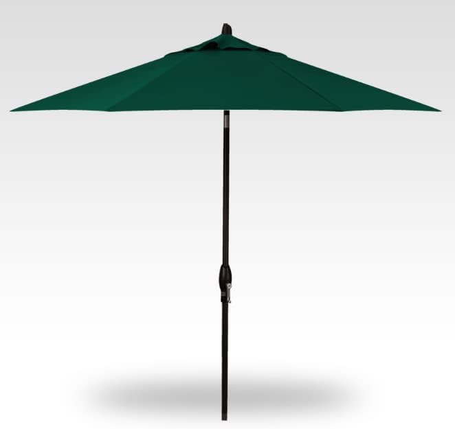Treasure Garden 9ft Patio Umbrella - Outdoor Furniture Market Umbrella – Deluxe Auto-Tilt – Black Aluminum Frame (Sunbrella, Forest Green)