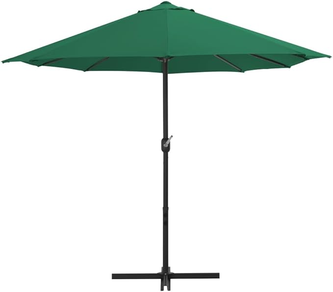 Large Outdoor Patio Umbrella 181.1x106.3 Inch Green Sun Shade with Aluminum Pole UV Protective Fabric Crank Mechanism for Garden Pool Beach Backyard