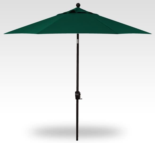 Treasure Garden Octagonal 9 ft Patio Umbrella - Outdoor Furniture Table Umbrella – Push-Button Tilt – Black Aluminum Frame (Obravia2, Forest Green)