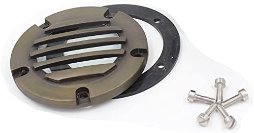 Ironsmith Lighting Products Louvered Style Solid Brass Cover Kit for In Ground Well Light Bulbs Fixture - Stainless Steel Screws and Rubber Gasket Included - Light Fixture Body Not Included