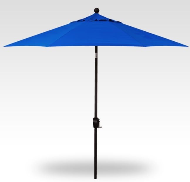Treasure Garden Push Button Tilt Octagon Umbrella, 9ft - Outdoor Patio, Deck, Pool, Backyard Stand Alone Umbrella - Heavy Duty w/Black Frame & Obravia2 Fabric (Cobalt)