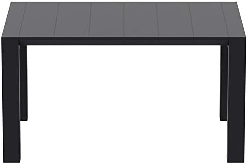 Compamia Vegas 55" Extendable Patio Dining Table in Black, Commercial Grade