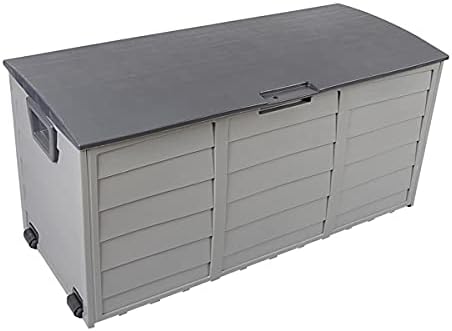 Outdoor Storage Deck Box, Weather Resistant Patio Storage, Large Capacity Garden Organizer, Rolling Utility Storage Chest, Heavy Duty Outdoor Container