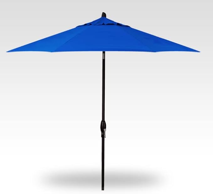 Treasure Garden Deluxe Crank-Tilt 9-FT Octagon Market Umbrella - Outdoor Patio, Deck, Pool, Backyard Stand Alone Umbrella - Heavy Duty w/Black Frame & Obravia Fabric (Cobalt)