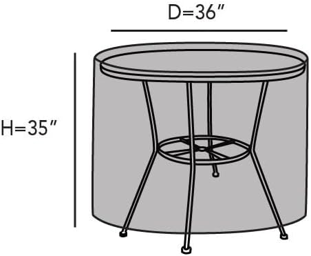 Covermates Round Dining Table Cover - Water-Resistant Polyester, Mesh Ventilation, Patio Table Covers, 36DIAMETER x 35H, Khaki