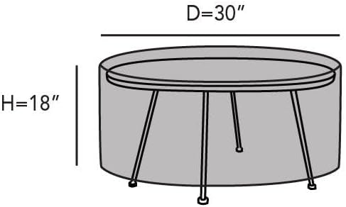 Covermates Elite Round Accent Table Cover – 300D Polyester with Water-Resistant Finish, Mesh Vent & Adjustable Buckle Straps for Outdoor Patio Table Protection, 30DIAMETER x 18H, Charcoal