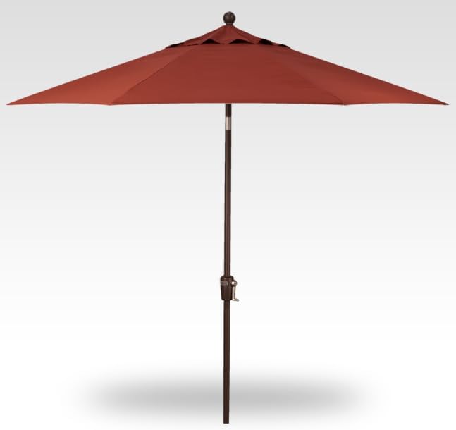 Treasure Garden Octagonal 9 ft Patio Umbrella - Outdoor Furniture Table Umbrella – Push-Button Tilt – Bronze Aluminum Frame (Obravia2, Auburn)
