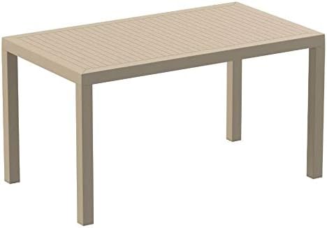 Compamia Ares 7 Piece Patio Dining Set in Dove Gray, Commercial Grade