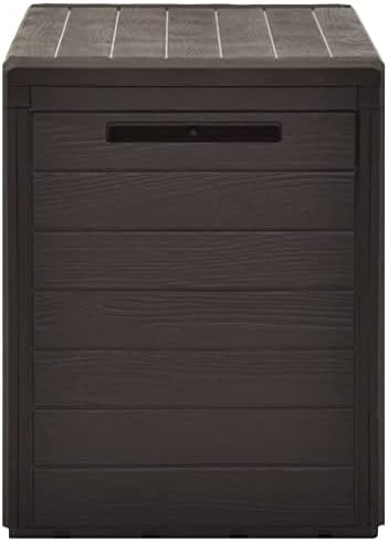 Deck Box, Outdoor Organizer Toolbox for Patio Lawn Poolside Backyard Garden, Indoor Storage Cabinet Lockable (Lock is not Included) - Brown - 78x44 cm