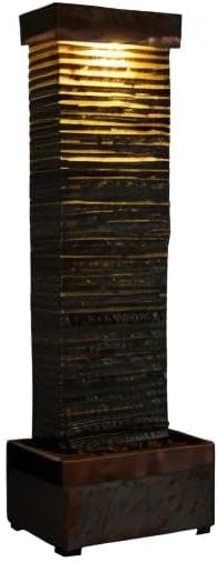 Kenroy Home Stave Indoor/Outdoor Floor Fountain with Copper Finish, Rustic Style, 48" Height, 8" Width, 16" Depth