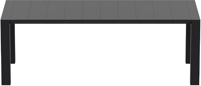 Compamia Vegas 86" Extendable Patio Dining Table in Black, Commercial Grade