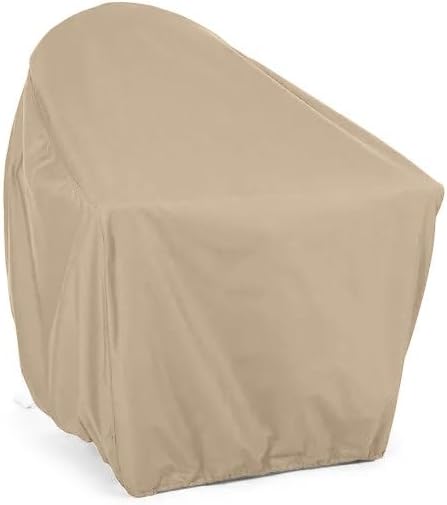 Covermates Classic Outdoor Adirondack Chair Cover – Weather-Resistant Vinyl Patio Chair Protector with Elastic Hem & Mesh Vent for All-Weather Outdoor Seating, 32W x 34D x 38H, Classic Tan