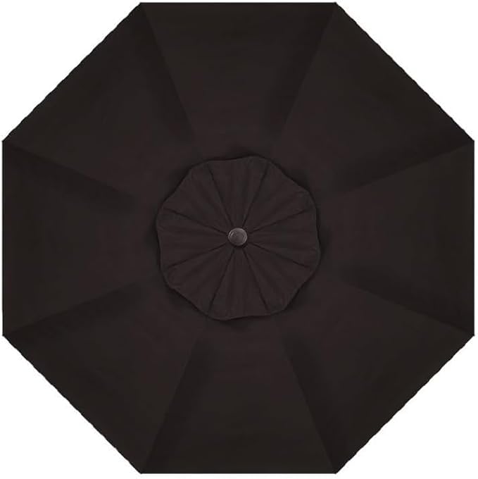 Treasure Garden 9-Foot Patio Umbrella - Outdoor Furniture Market Umbrella – Auto Tilt – Black Aluminum Frame (Obravia, Black)