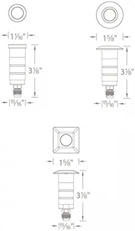 WAC Landscape Lighting, LED 1in 12V Round Beveled Top Inground Indicator Light 3000K in Stainless Steel