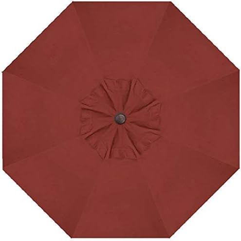 Treasure Garden 9-Foot Patio Umbrella - Outdoor Furniture Market Umbrella – Auto Tilt – Bronze Aluminum Frame (Obravia, Auburn)