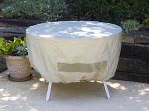 Covermates Round Dining Table Cover - Water-Resistant Polyester, Mesh Ventilation, Patio Table Covers, 60DIAMETER x 30H, Khaki