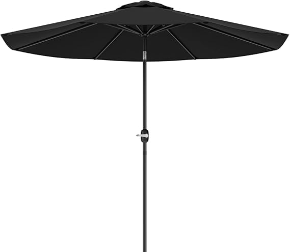 Greesum 9FT Patio Umbrella, Outdoor Table Umbrella with Push Button Tilt, Crank and 8 Sturdy Ribs for Garden, Lawn, Backyard & Pool