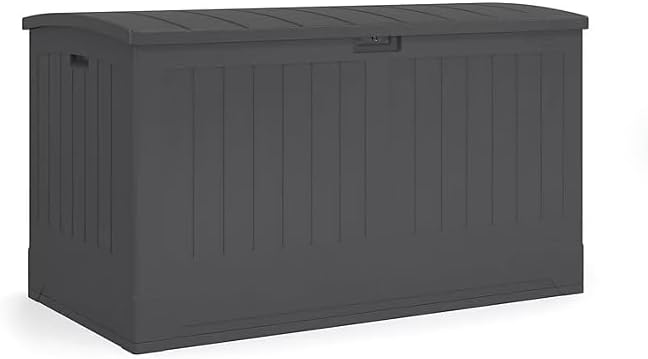 200 Gallon Outdoor Storage Deck Box, Weather-Resistant, Extra Large Deck Box, Modern Desigh making it a great addition to your patio or garden./Gray. (Gray, 1 Pack)