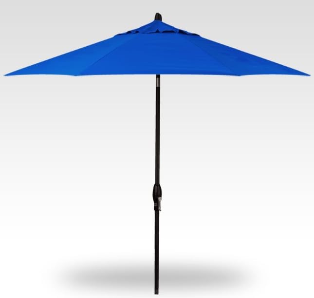 Treasure Garden 9-Foot (Model 810) Deluxe Auto-Tilt Market Umbrella with Black Frame and Sunbrella Fabric: Pacific Blue (Includes 3 Year Extended Frame Warrantee)