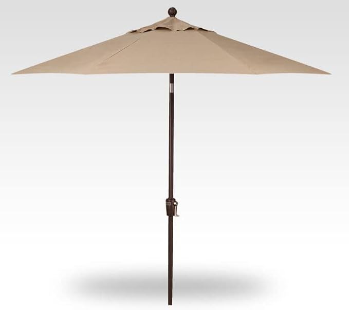 Treasure Garden 7.5ft Patio Umbrella – Outdoor Market Umbrella – Push Button Tilt – Bronze Aluminum Frame (O’bravia, Sand)