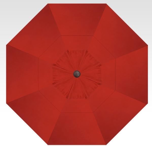 Treasure Garden 11ft Double Wind Vent Patio Umbrella – Outdoor Market Umbrella – Deluxe Auto-Tilt – Bronze Aluminum Frame (Sunbrella, Jockey Red)
