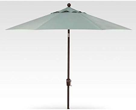 Treasure Garden Octagonal 9 ft Patio Umbrella - Outdoor Furniture Table Umbrella – Push-Button Tilt – Bronze Aluminum Frame (Obravia, Spa)