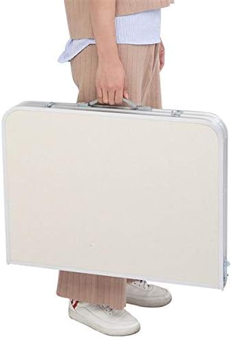 Aluminum Folding Table 4 Foot, Adjustable Height Lightweight Portable Camping Table for Picnic Beach Outdoor Indoor, White 48 x 24 inches