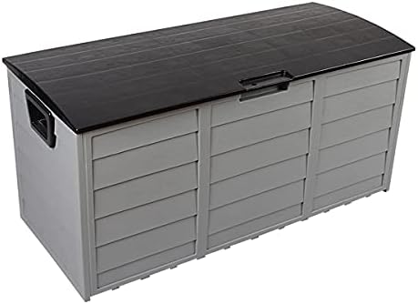 75gal 260L Outdoor Garden Plastic Storage Deck Box Chest Tools Cushions Toys Lockable Seat