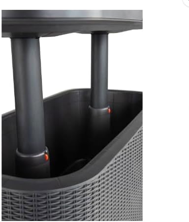 Bevy Bar 2-in-1 Pop-Up Table and Cooler, Rattan Style, Graphite Gray, 32.8" x 15.9" x 20.4