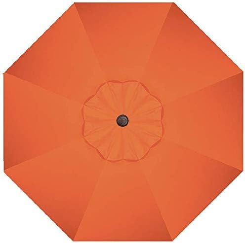Treasure Garden Octagonal 9 ft Patio Umbrella - Outdoor Furniture Table Umbrella – Push-Button Tilt – Bronze Aluminum Frame (Obravia, Sunset)