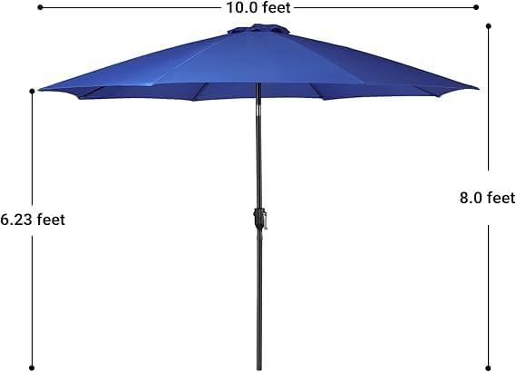 9ft Wooden Umbrella, Outdoor Patio Umbrella, Wood Market Umbrella, Patio Umbrella Wood Pole with Pulley Lift for Garden, Yard, Deck, Pool, Market