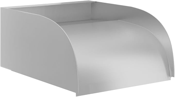 Waterfall Fountain for Pool Garden, 11.8 x 13.4 x 5.5 Inch Stainless Steel 304 Cascading Water Feature, Brushed Metal Waveform Decor for Outdoor Patio Pond