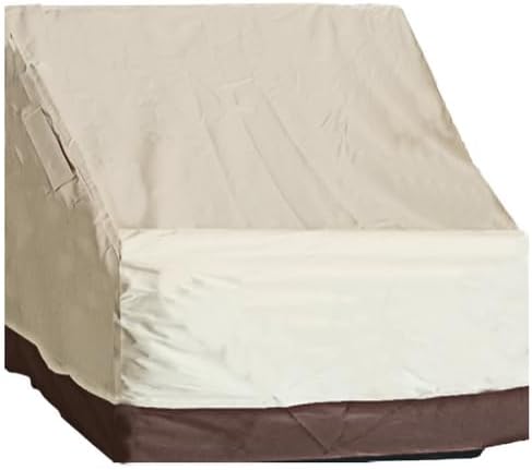 LyShade Patio Furniture Cover Waterproof, Heavy Duty 600D Outdoor Table and Chairs Cover, with Air Vents & Storage Bag 60" L x 35" W x (30-35") H Beige & Brown