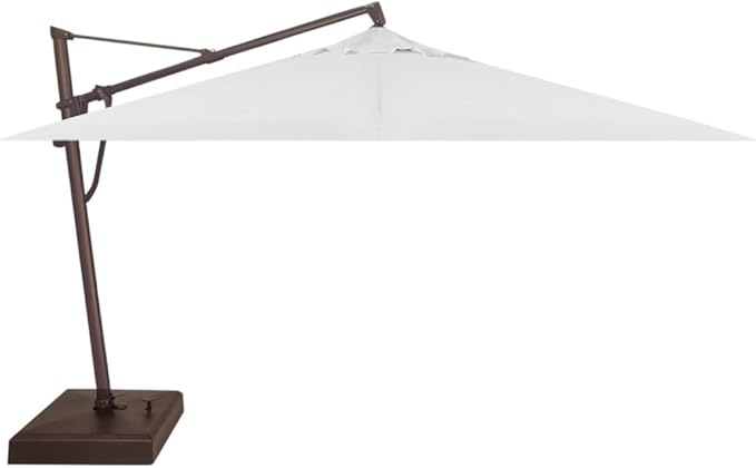 Treasure Garden AKZ PLUS Cantilever Umbrella 10'x13' Rectangular Sunbrella Natural Canopy and Bronze Frame with Rolling Base