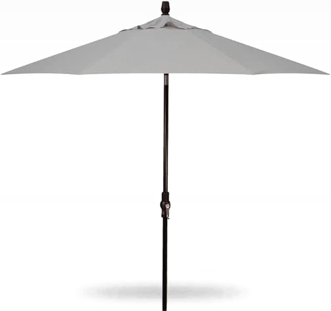 Treasure Garden 9-Foot Starlux Deluxe Collar-Tilt Market Umbrella with Black Frame and Sunbrella Fabric: Cast Silver (Includes 3 Year Extended Frame Warrantee)