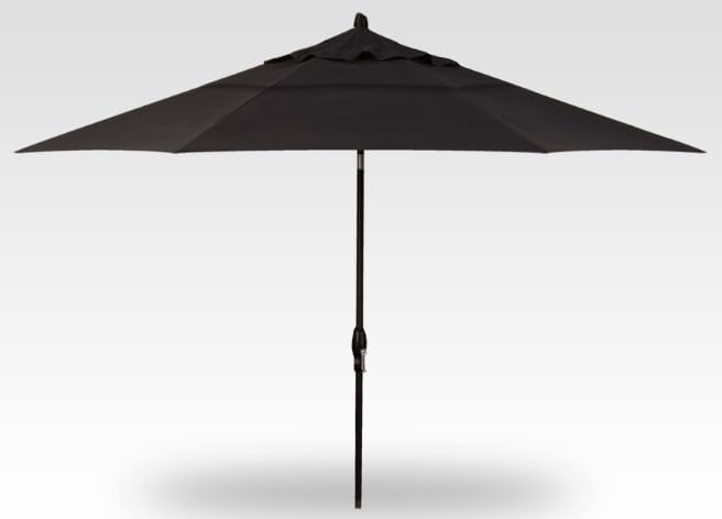 Treasure Garden 11ft Double Wind Vent Patio Umbrella – Outdoor Market Umbrella – Deluxe Auto-Tilt – Black Aluminum Frame (Sunbrella, Black)