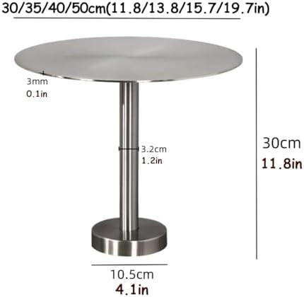 Space-Saving Wall-Mounted Floating Table, Small Round Stainless Steel Cafe Desk, Indoor/Outdoor Pub Bar Side Table, Industrial Silver Drink End Table (1.64ft)