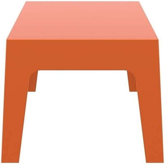 Compamia Box Resin Patio Coffee Table in Orange, Commercial Grade