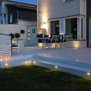 LED Deck Lights 0.7" Tiny Deck Driveway Light Dock Path Step Road Light Outdoor and Indoor Decoration Security Lighting (Warm White, 6pcs)